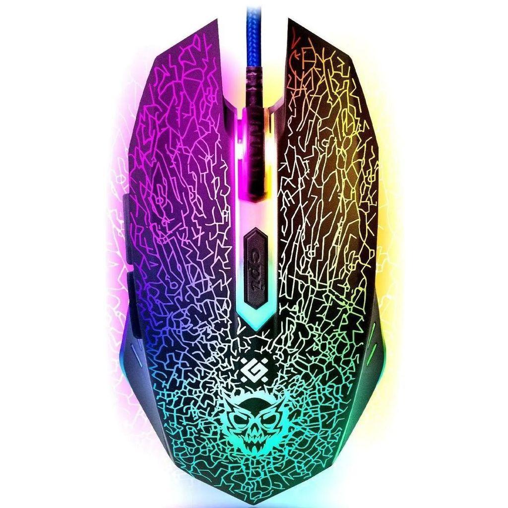 Мышь проводная игровая DEFENDER Shock GM-110L, USB, 5 кнопок+1 колесо-кнопка, оптическая, черная, 52110