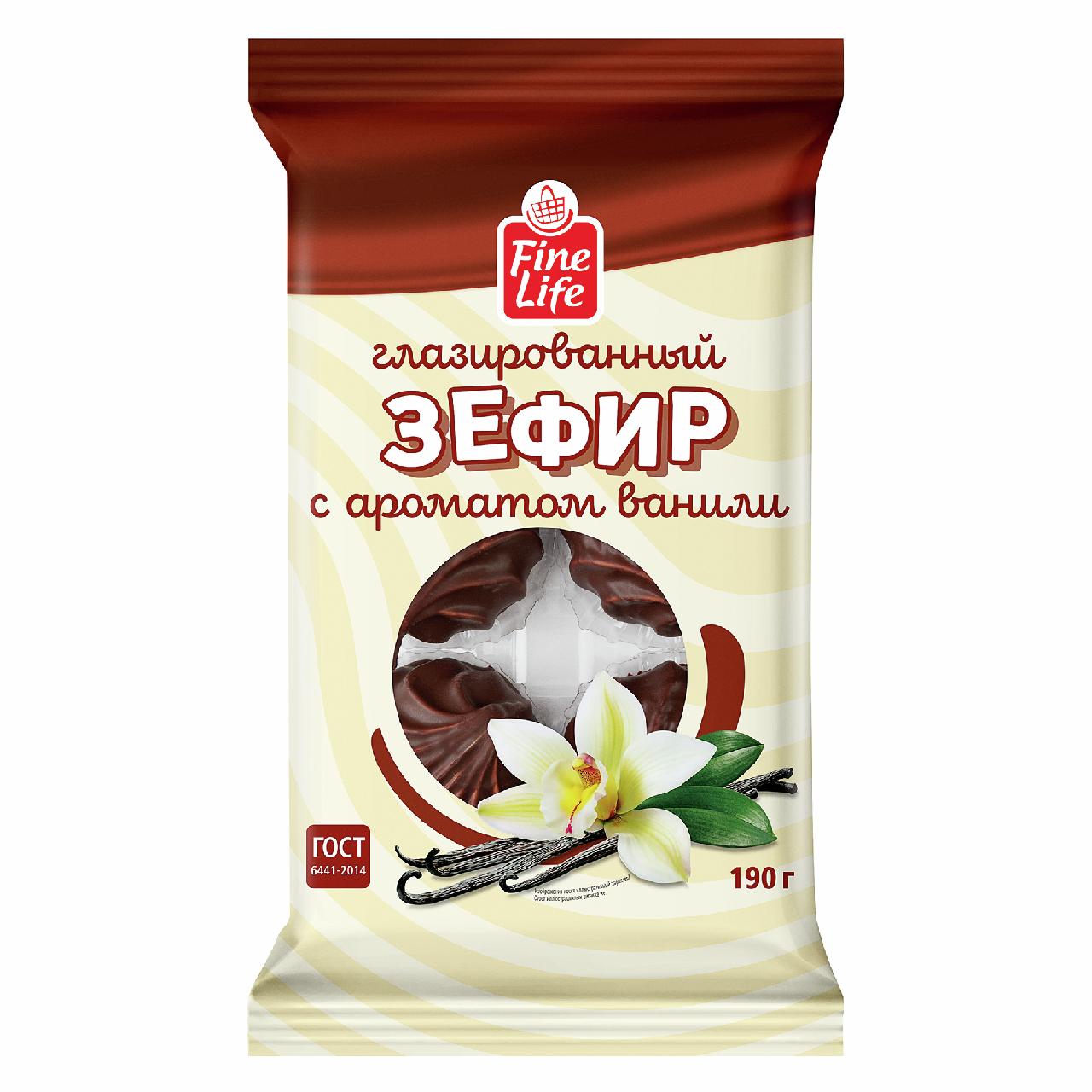 Зефир Fine Life глазированный ваниль 190 гр., ПЭТ