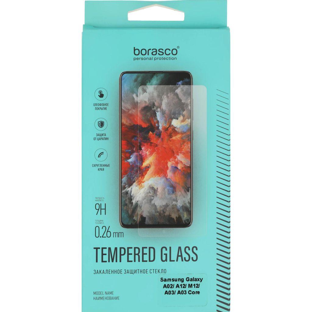 Защитное стекло для экрана BORASCO для Samsung Galaxy A02/A12/M12/A03/A03 Core антиблик, 71х169 мм, прозрачная, 1 шт [39687]