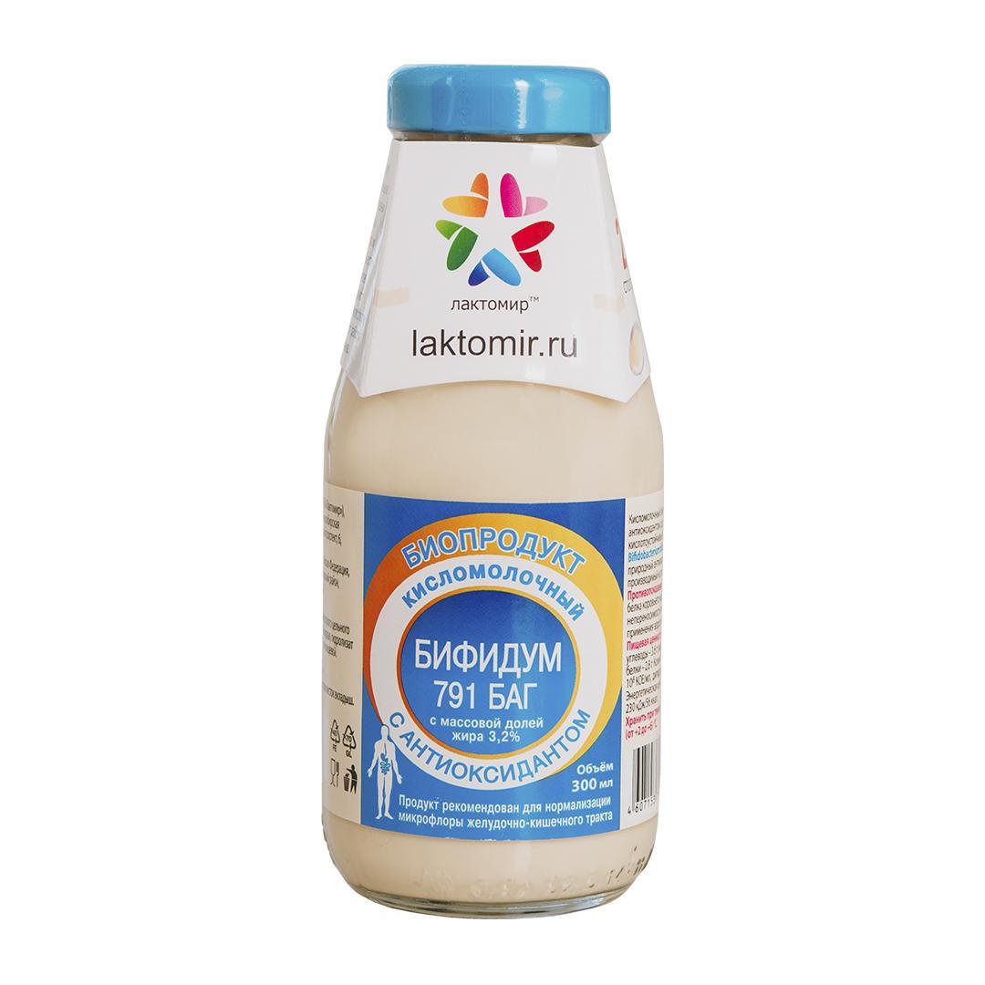 Биопродукт бифидум Лактомир 3,2% 300 мл., стекло