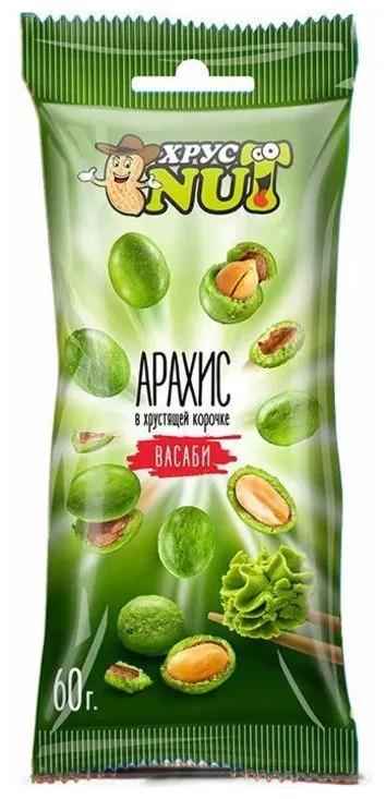 Арахис ХрустNUT в корочке васаби 60 гр., флоу-пак