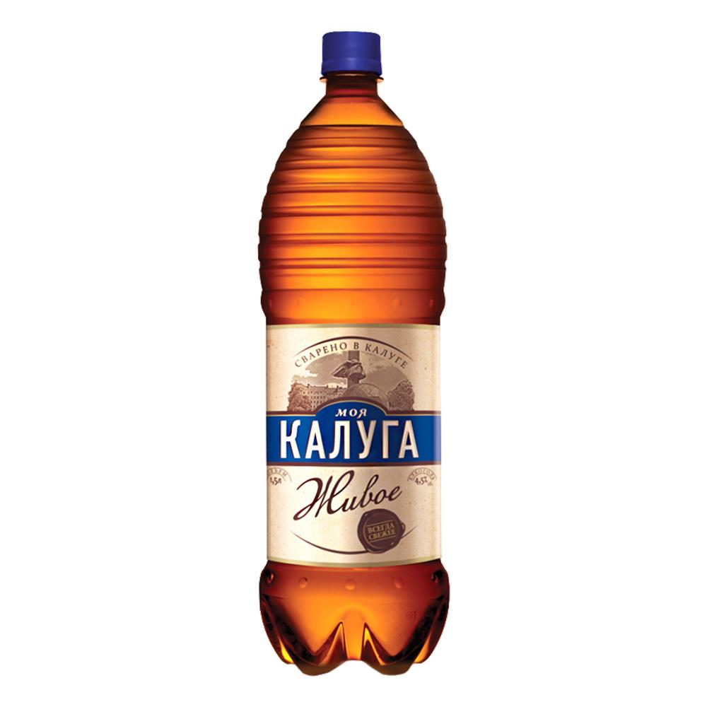 Пиво Моя Калуга живое светлое фильтрованное пастеризованное 4,5% 1,4 л., ПЭТ