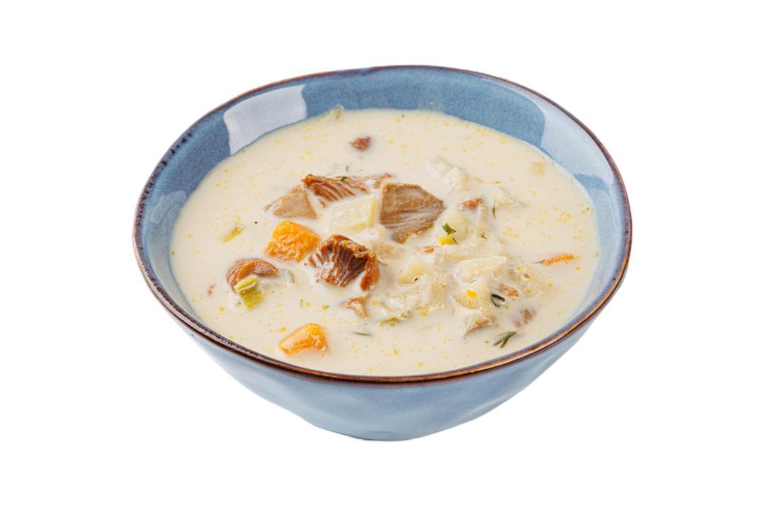 Суп ВкусВилл сырный с лисичками и белыми грибами 270 гр., пластиковый контейнер