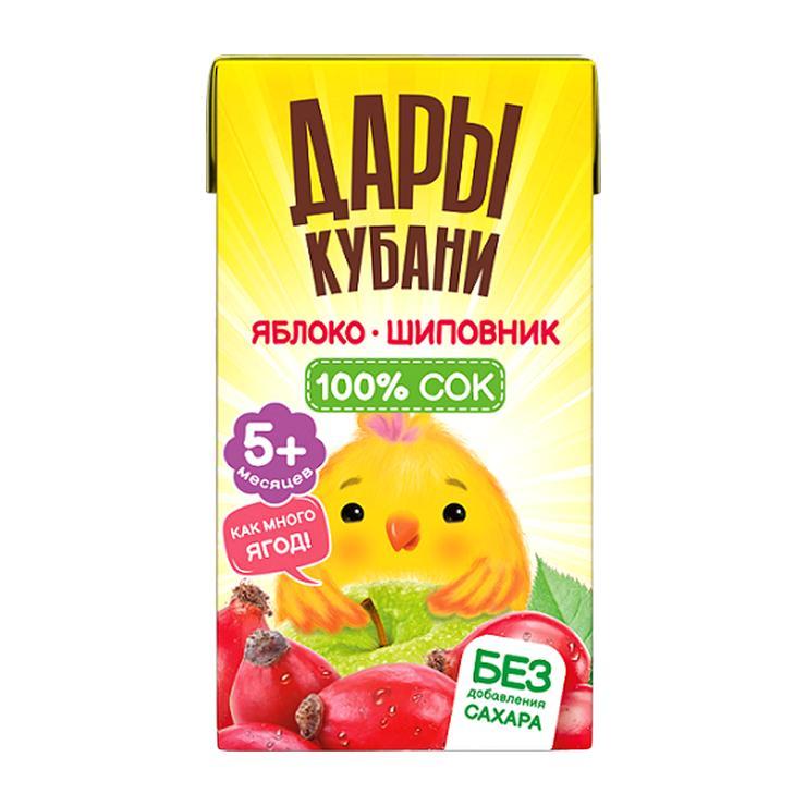 Сок Дары Кубани яблоко шиповник 125 мл., тетра-пак