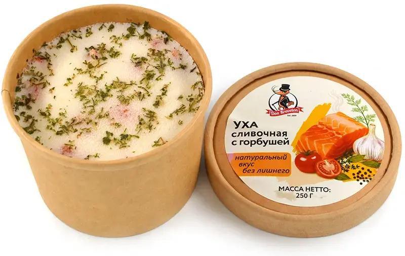 Уха Don Kreveton рыбная сливочная с горбушей с/м 200 гр., бумажный стакан