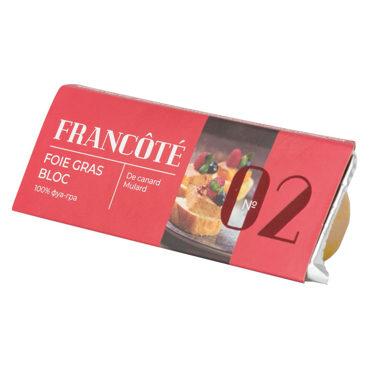 Фуа-гра утиная Галерея вкуса francote 02 foie gras bloc утиная 100% охлажденная, 85 гр., ПЭТ