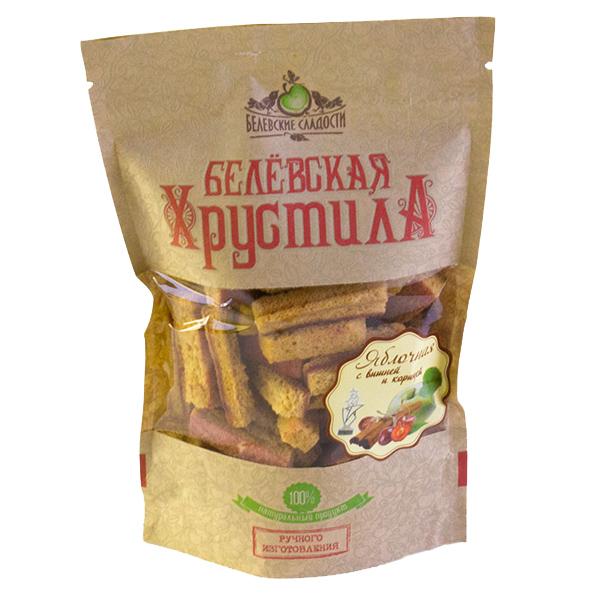 Хрустила Белёвские сладости яблочная с вишней и корицей, 70 гр., дой-пак