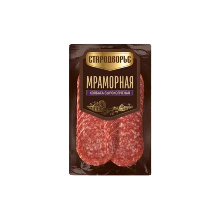 Колбаса сырокопченая Стародворье мраморная 70 гр., в/у