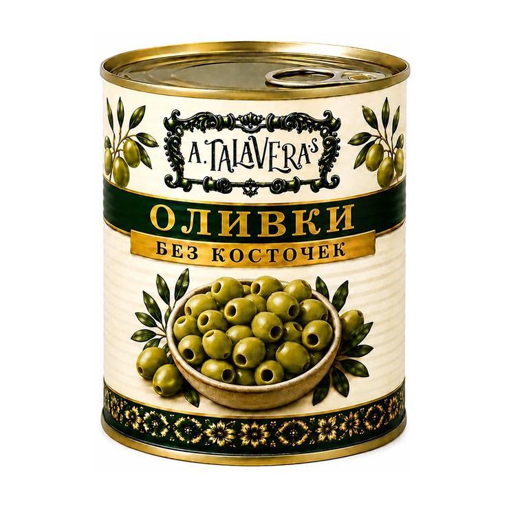 Оливки ТALAVERA без кости 1,56 кг., ж/б