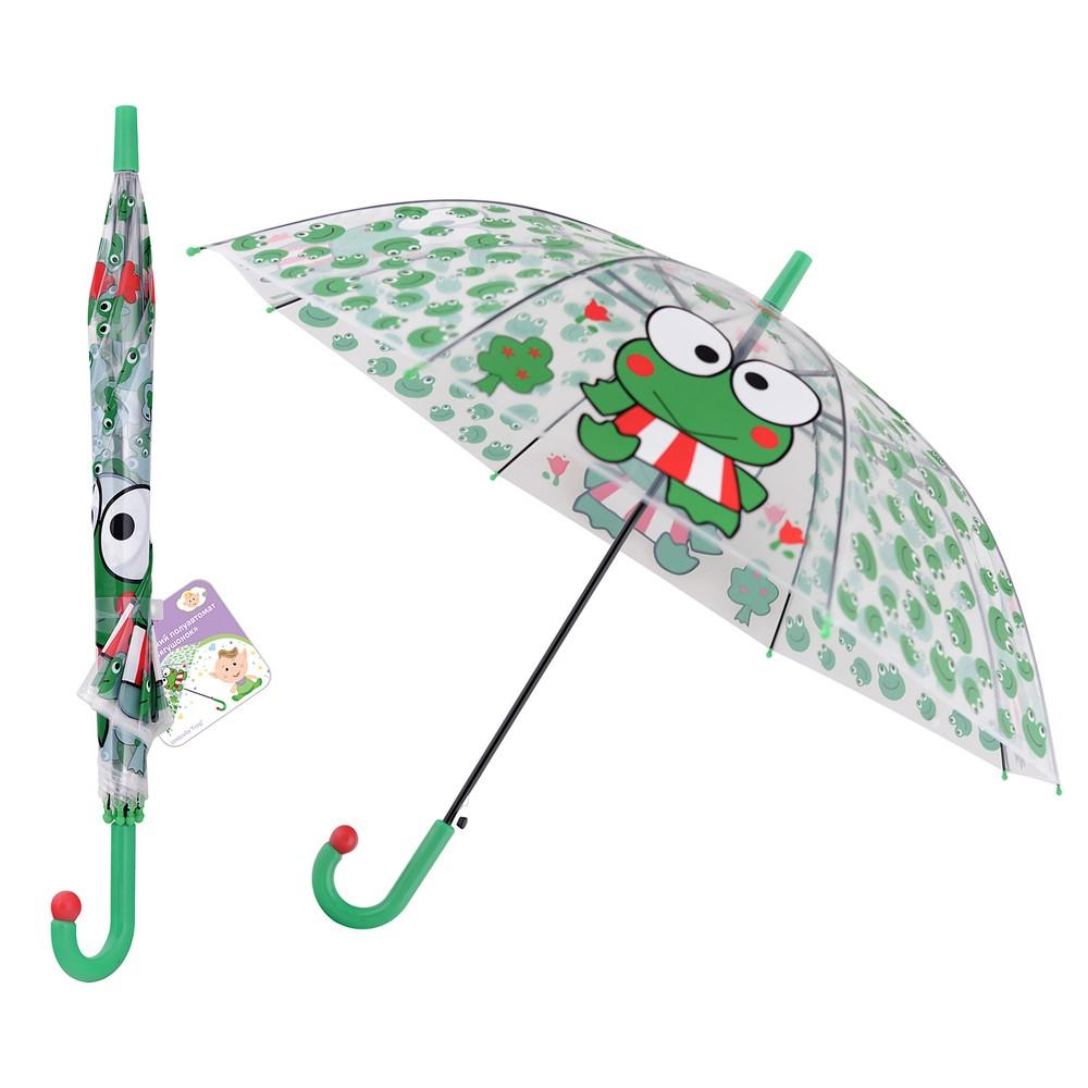 Зонт полуавтомат, диаметр 80 см., Мультидом Лягушонок, 250 гр.