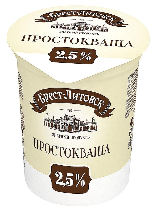 Простокваша Брест-Литовск 2,5%, 380 гр., ПЭТ стакан