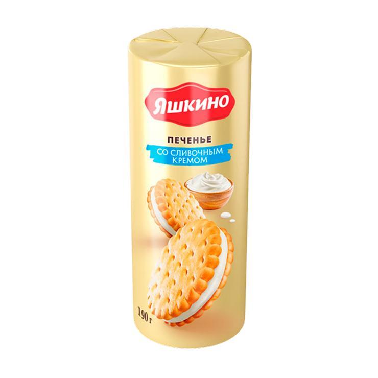 Печенье Яшкино затяжное со сливочным кремом 190 гр., обертка