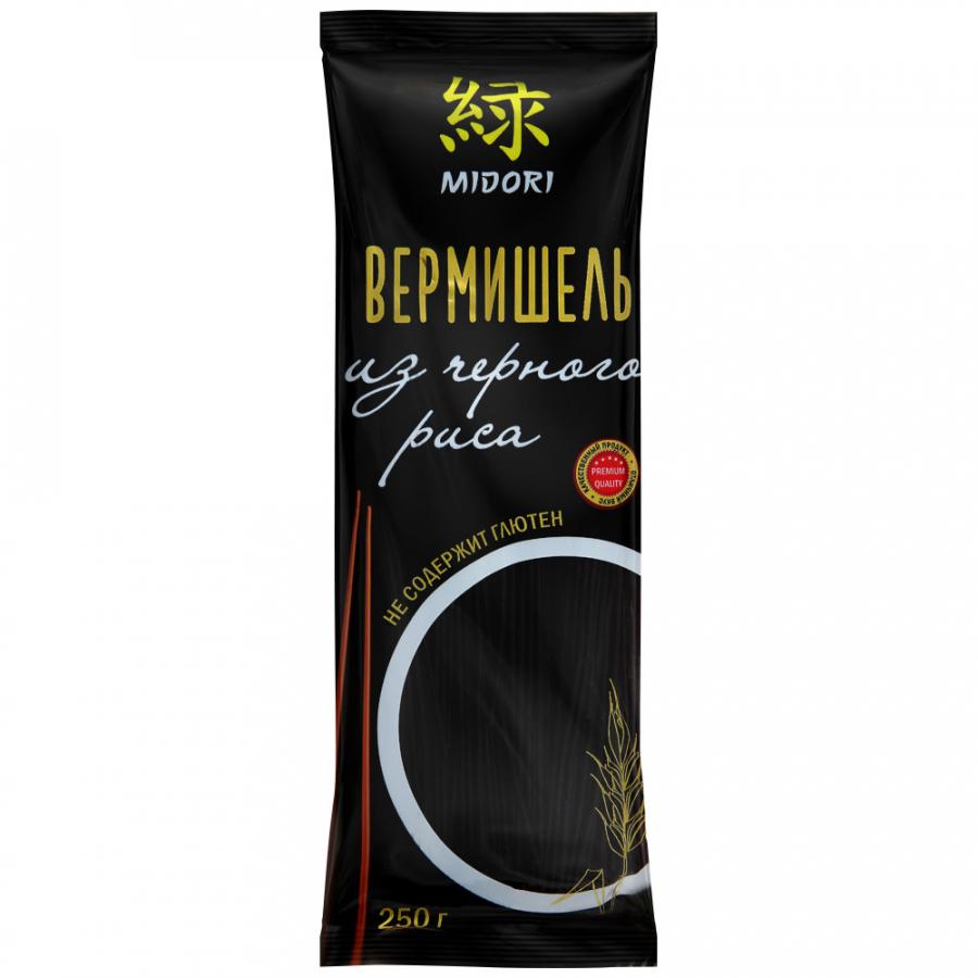 Вермишель Midori из черного риса 250 гр., флоу-пак