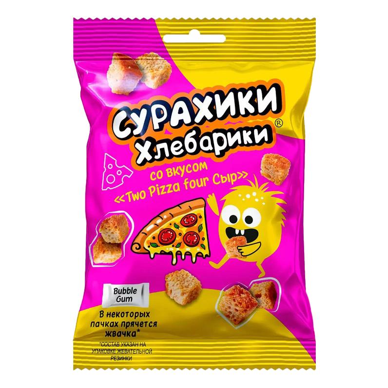 Сухарики ХЛЕБАРИКИ хлебные со вкусом Пиццы 40 гр., флоу-пак