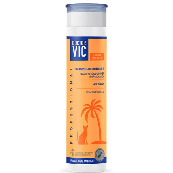 Шампунь-кондиционер DOCTOR VIC TROPICAL CANDY для кошек всех пород 250 мл., ПЭТ