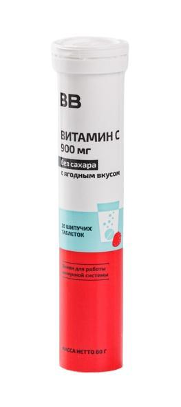 Витамин С ВкусВилл 900 мг без сахара с ягодным вкусом 80 гр., туба