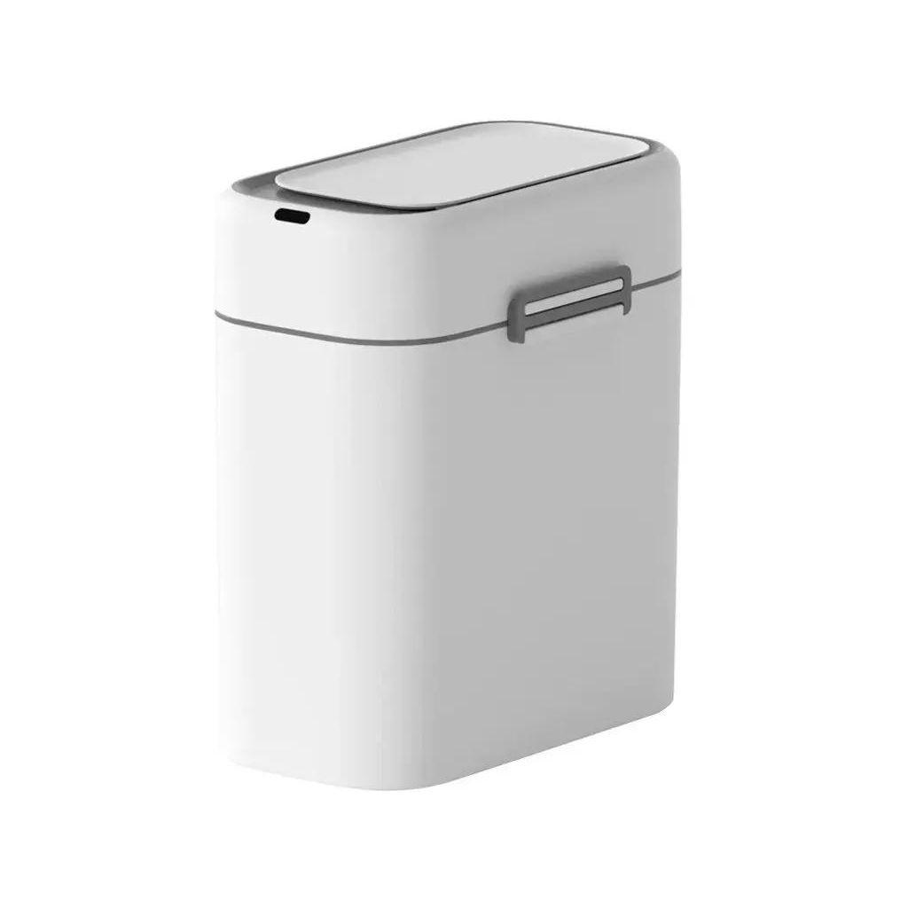 Ведро для мусора KITCHEN JOY Классик KJ-JAH5717, 9л, пластик, прямоугольная, сенсорная крышка, белый