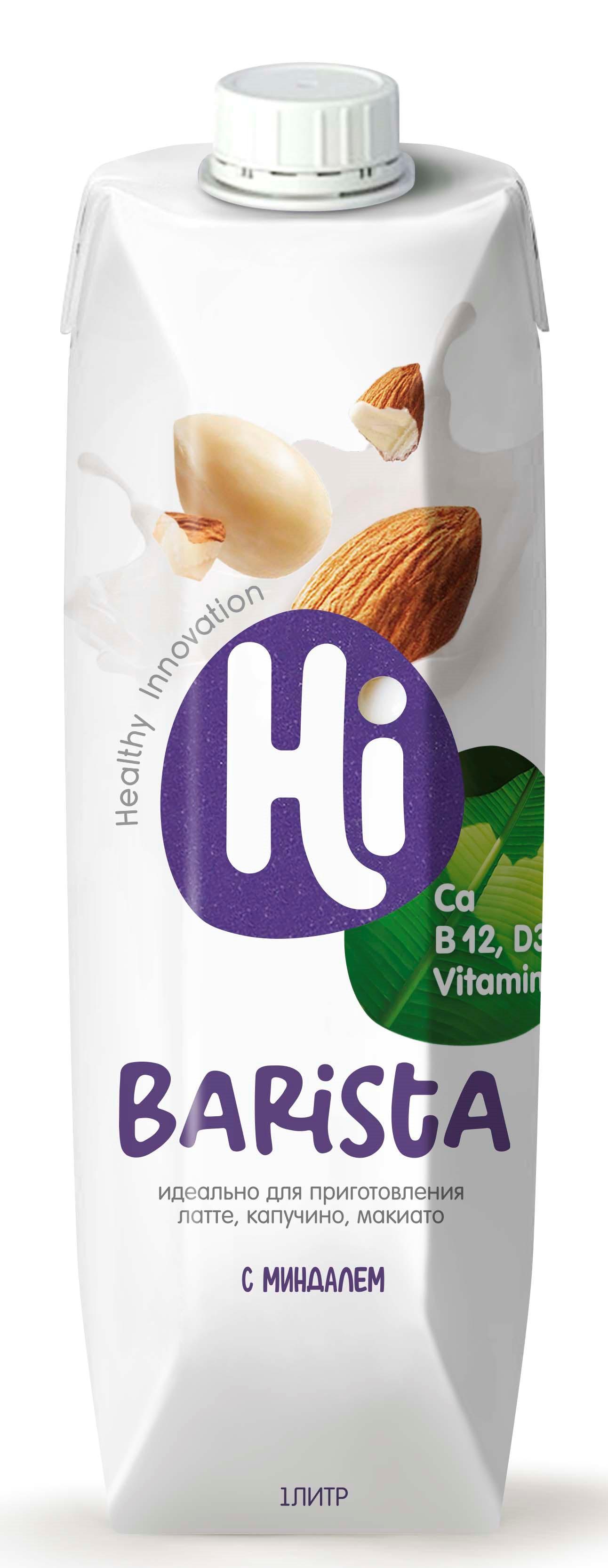 Напиток соевый Hi Barista с миндалем 1 л., тетра-пак