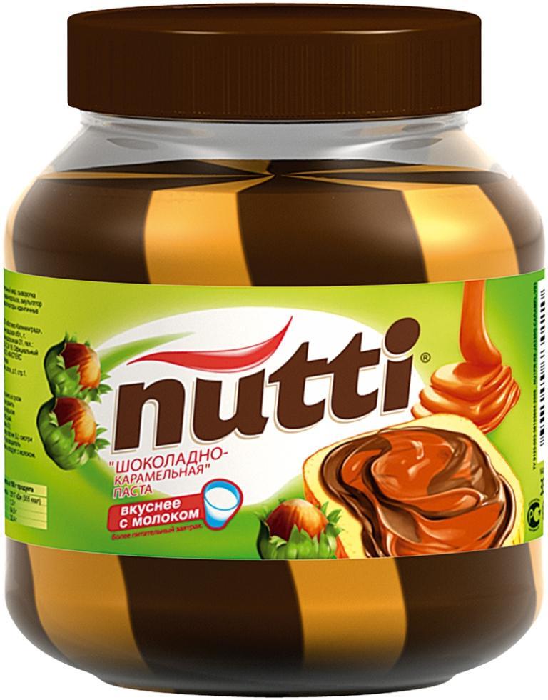 Паста шоколадно-карамельная Nutti 330 гр., стекло