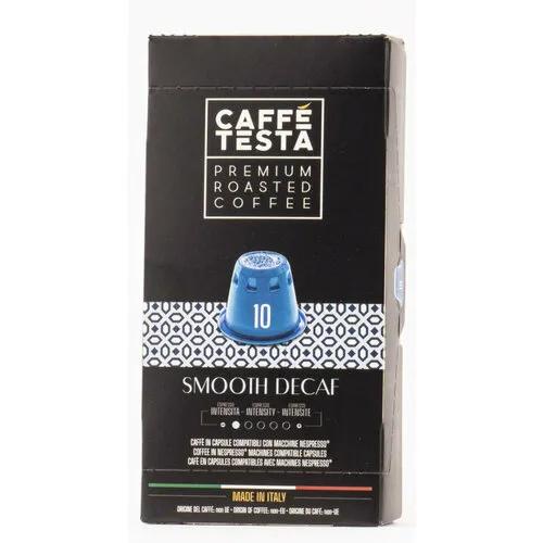 Кофе в капсулах CAFFE TESTA SMOOTH DECAF без кофеина 10 штук арабика 70% робуста 30% 55 гр., картон