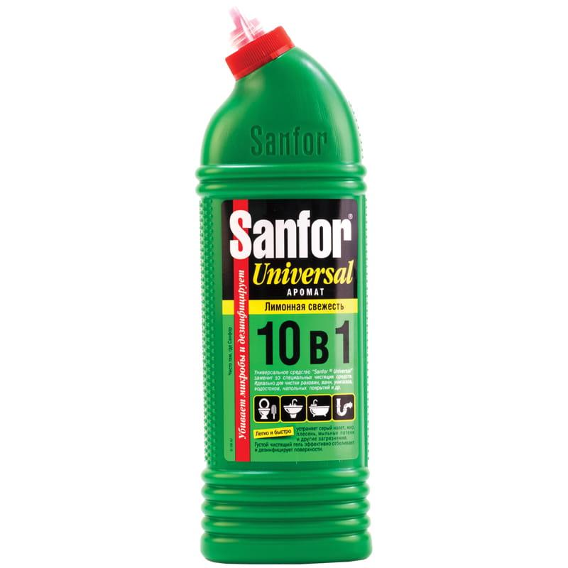 Гель чистящий 10в1 Лимонная свежесть, Sanfor Universal, 1 л., ПЭТ