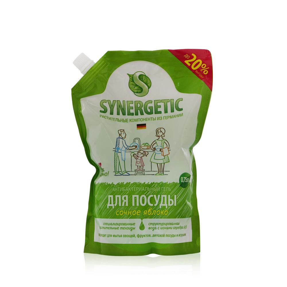 Гель для мытья посуды Synergetic детских игрушек фруктов овощей с ароматом яблока, 750 мл., дой-пак
