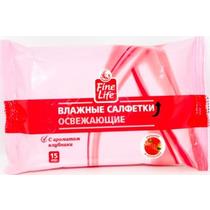 Влажные салфетки Fine Life Освежающие, 15шт
