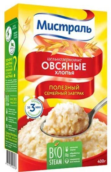 Хлопья овсяные Мистраль 400 гр., картон