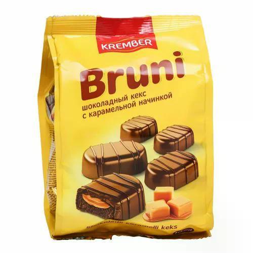 Кекс Krember Bruni глазированный c начинкой со вкусом карамели 2 кг., флоу-пак