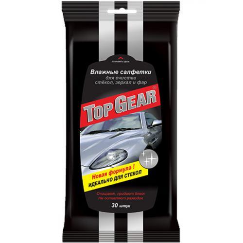 Салфетки влажные Для стекол и зеркал 30шт., Top Gear, Флоу-пак