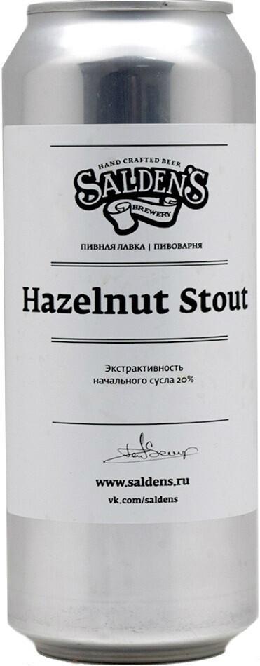 Пивной напиток крафтовый Salden'S Brewery Hazelnut Stout темное нефильтрованное 6.3%, 500 мл., ж/б
