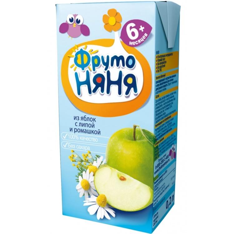 Напиток сокосодержащий Фруто Няня из яблок с липой и ромашкой с 6 месяцев