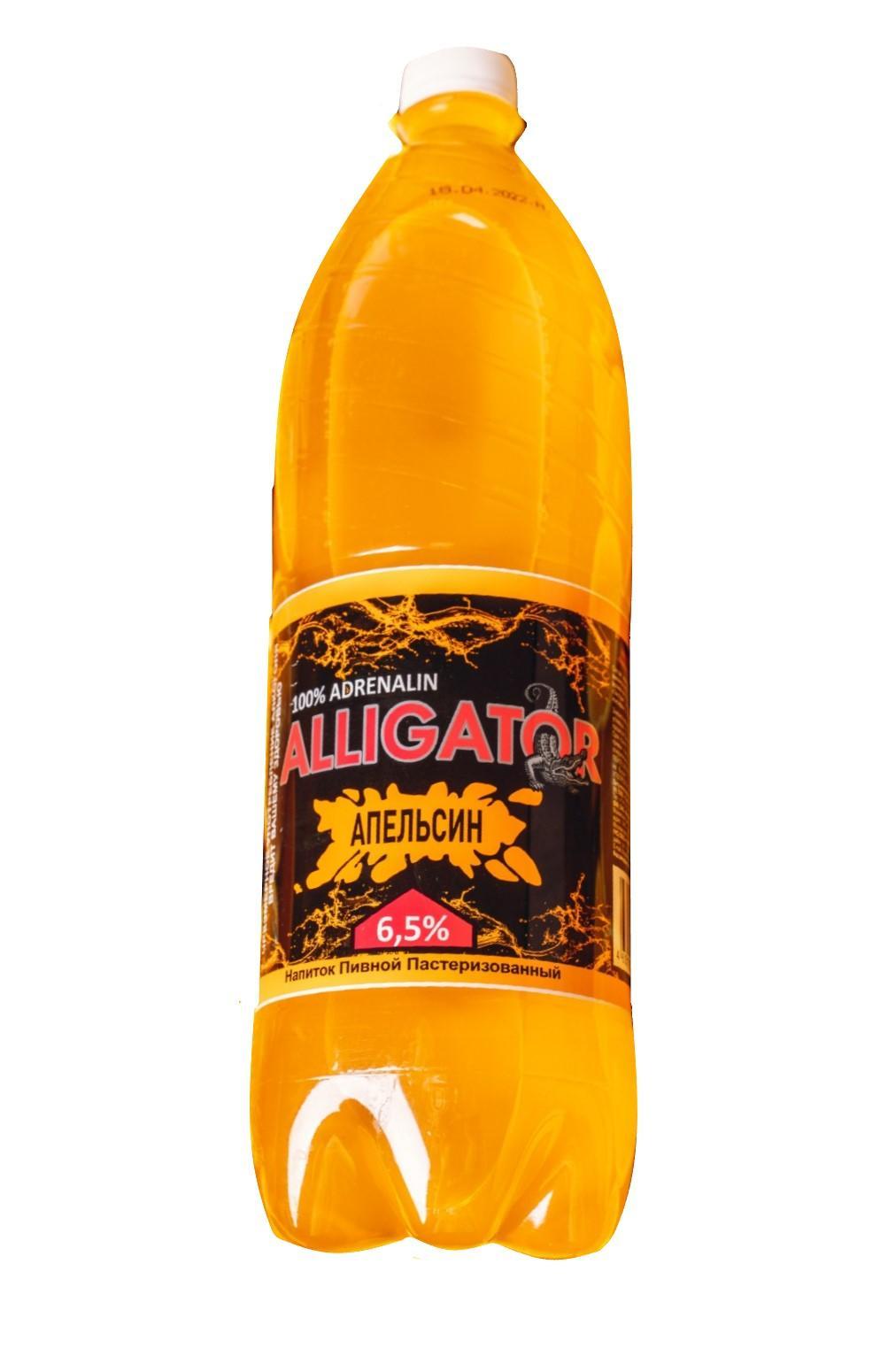 Напиток пивной Alligator апельсин 6,5% 1,35 л., ПЭТ