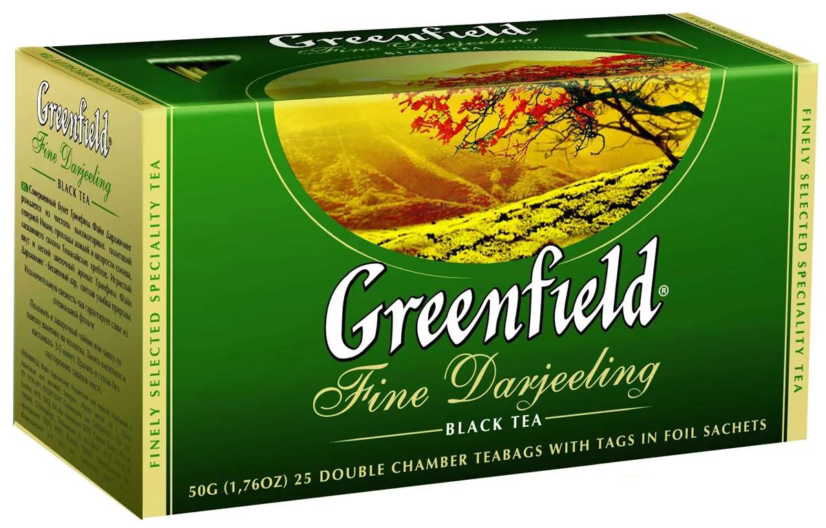 Чай Greenfield Fine Darjeeling черный, 25 пакетов, 50 гр., картон