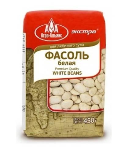 Фасоль, белая экстра, Агро-Альянс, 450 гр., флоу-пак