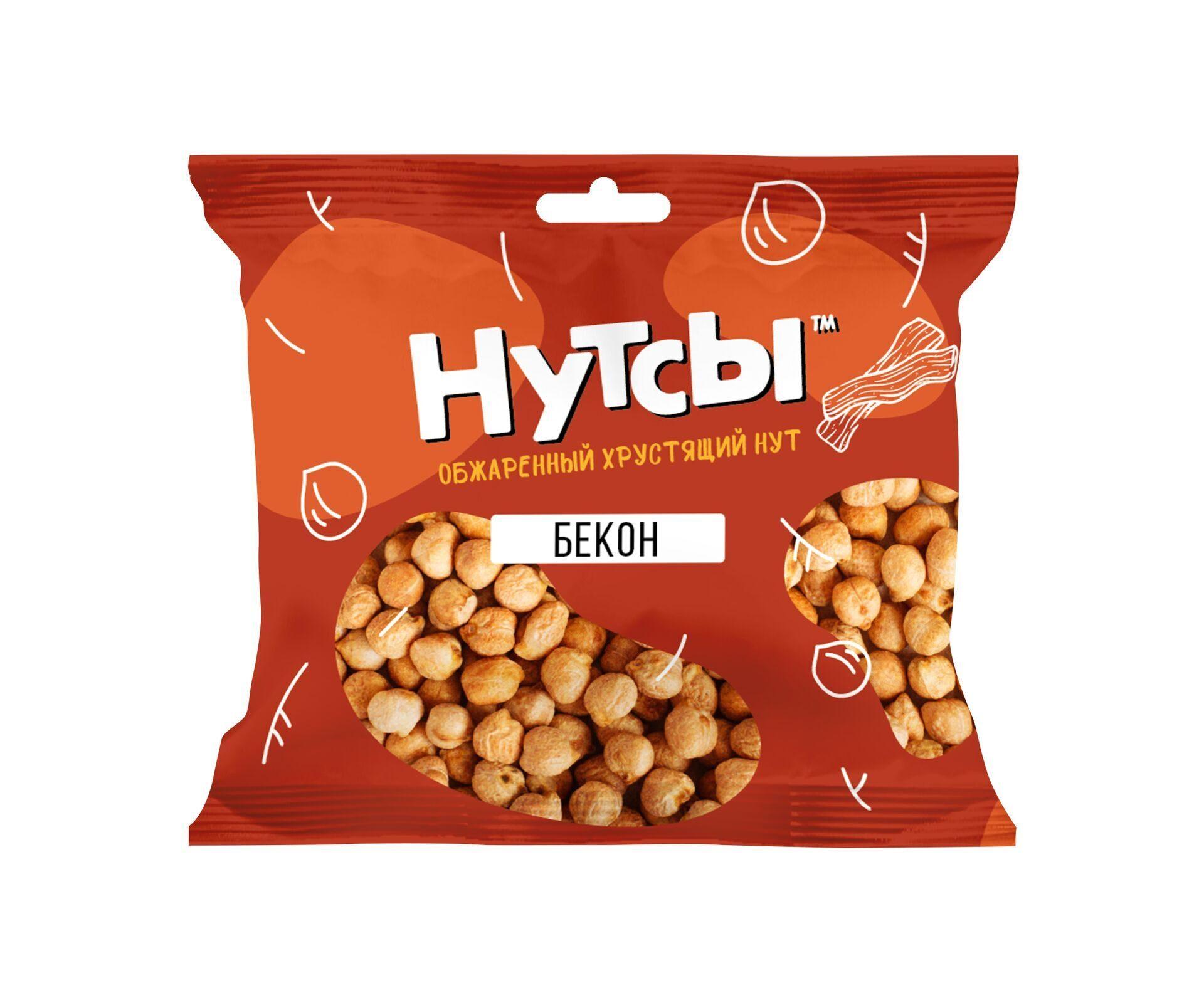 Чипсы нутовые Don Shelldon Нутсы со вкусом бекона 50 гр., флоу-пак