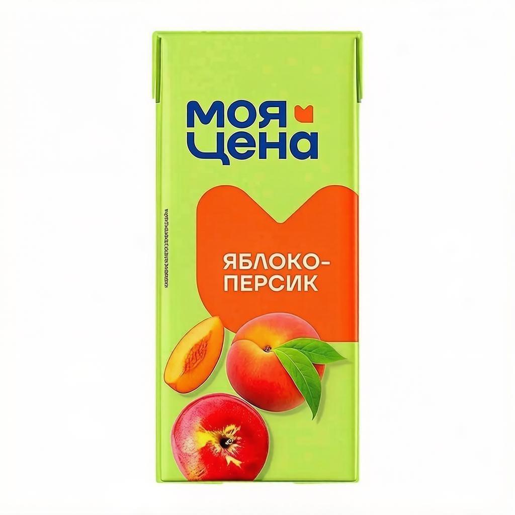 Напиток Моя Цена яблочно персиковый Россия 950 мл., тетра-пак