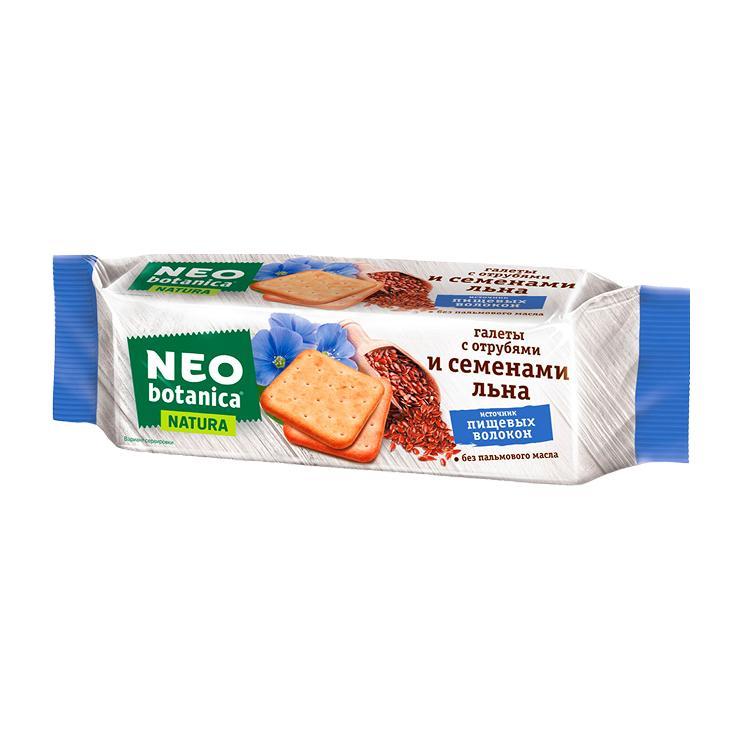 Галеты Neo botanica Natura с отрубями и семенами льна 160 Гр., флоу-пак