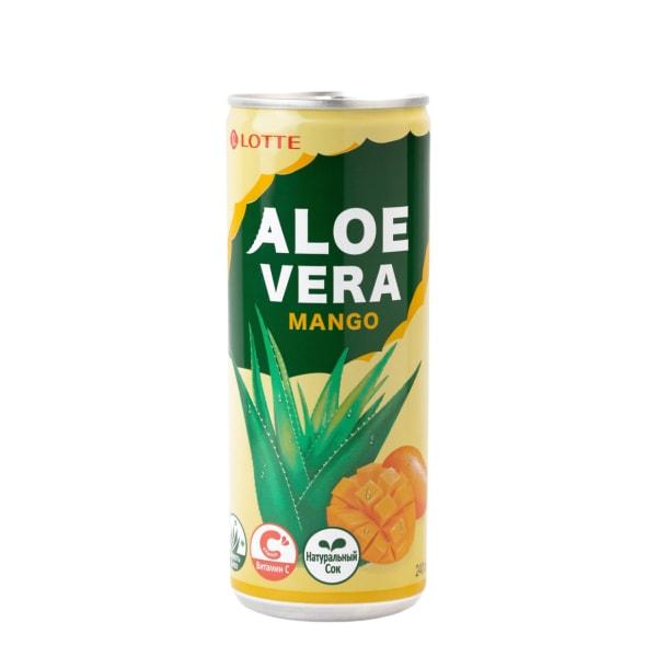 Напиток сокосодержащий Lotte алоэ вера манго Южная Корея 240 гр., ж/б