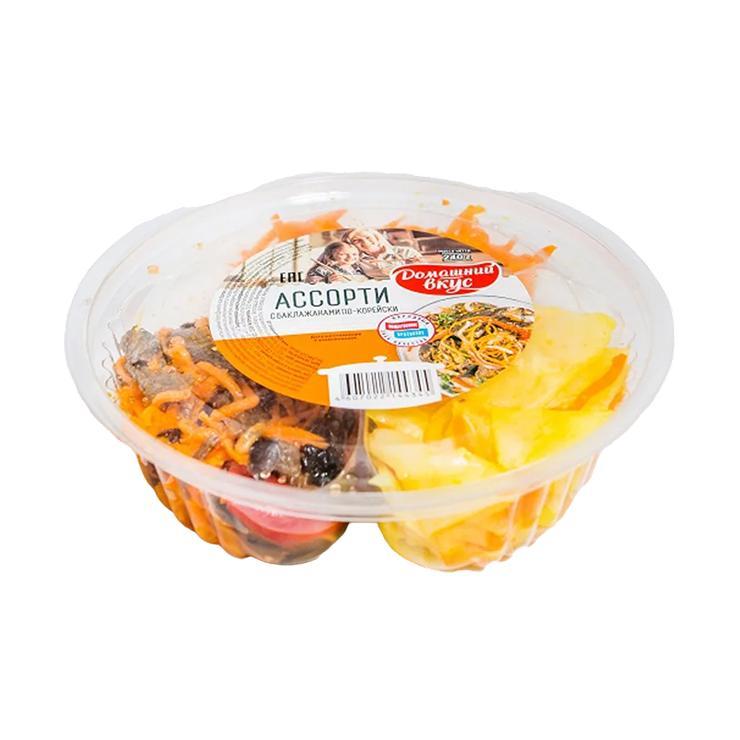 Ассорти Домашний вкус с баклажанами по-корейски 240 гр., пластиковая упаковка
