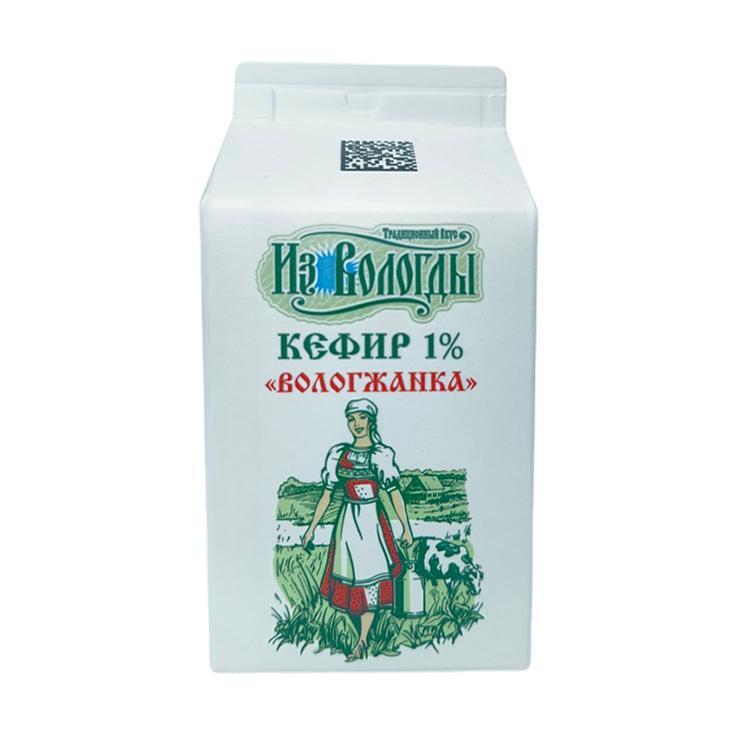 Кефир Вологжанка 1% 470 гр., тетра-пак
