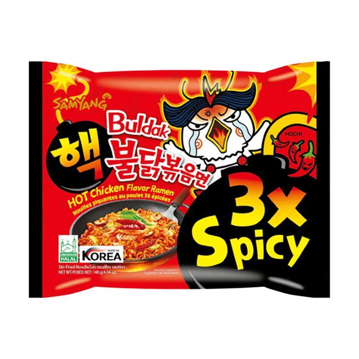 Лапша Buldak 3х spicy со вкусом курицы Hot chicken flavor ramen Китай 140 гр., флоу-пак