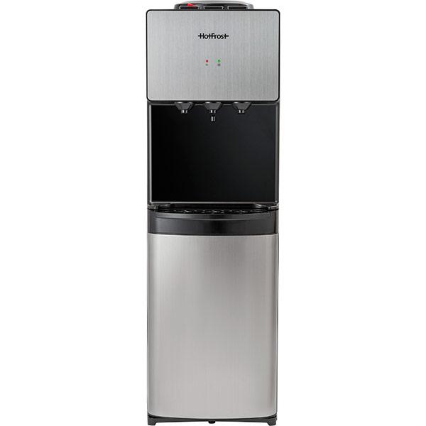 Кулер для воды напольный Hot frost V400BS, нагрев/охлаждение компрессор, с холод. шкафом, черн/серебр