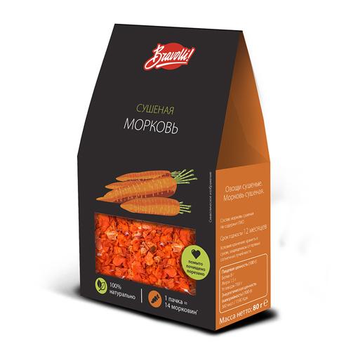 Морковь Bravolli сушеная, 80 гр., бумага