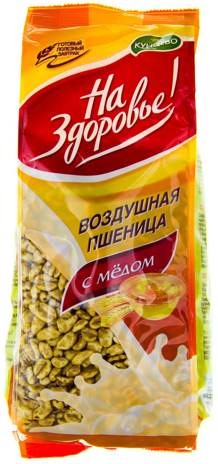 Воздушная пшеница Кунцево На Здоровье С медом, 175 гр., флоу-пак