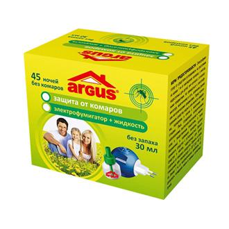 Электрофумигатор, жидкость от комаров Argus, 30 мл., картонная коробка
