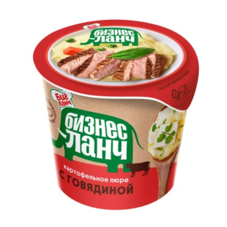 Пюре быстрого приготовления Биг Ланч Бизнес Ланч картофельное с говядиной 40 гр., стакан