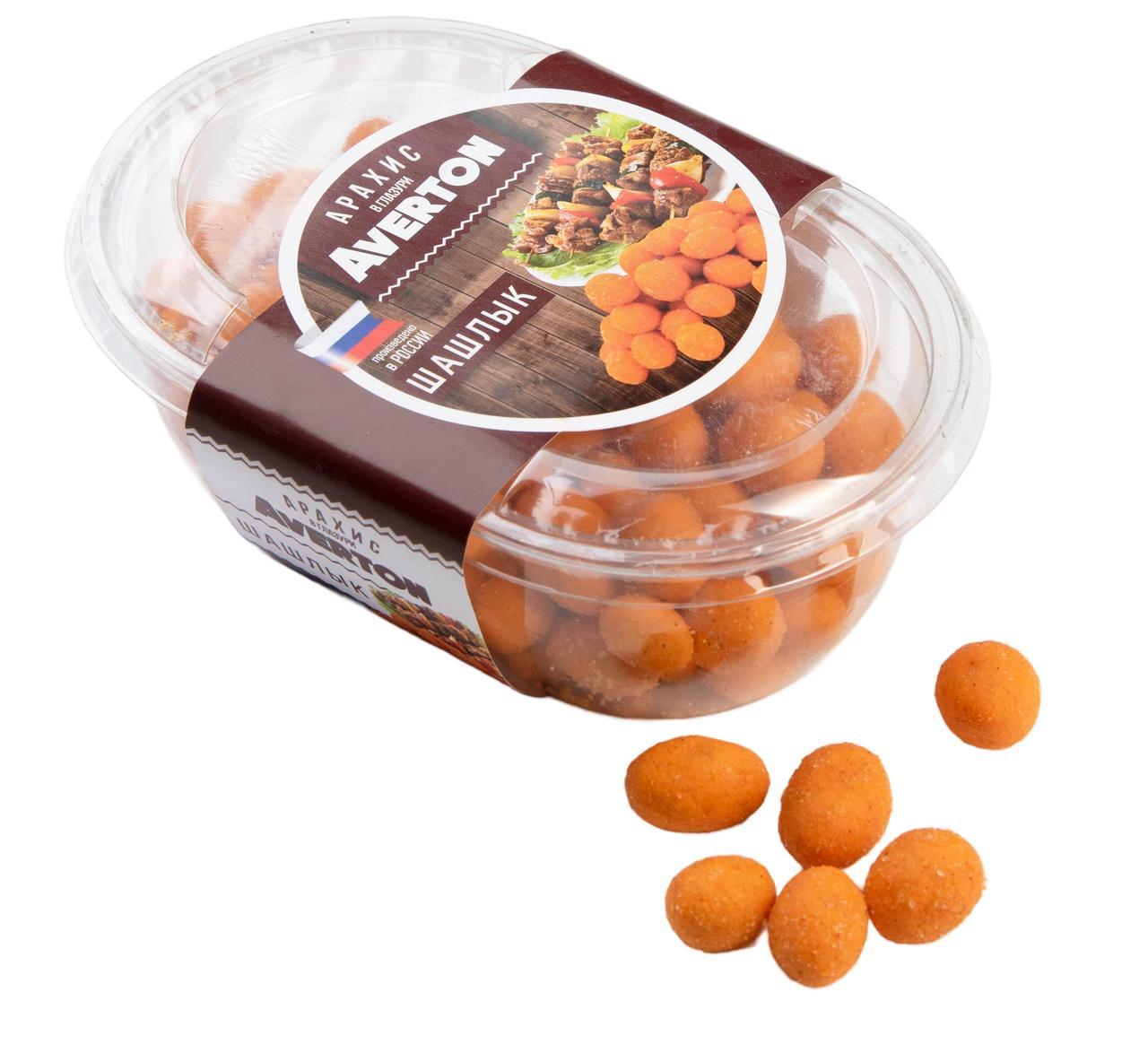 Арахис Averton в глазури со вкусом шашлыка 100 гр., пластиковая упаковка