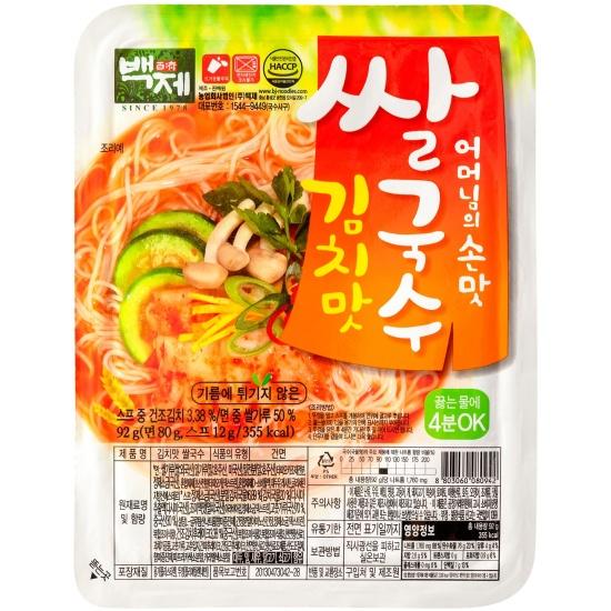 Лапша Baekje Kimchi Flavor 92 гр., лоток