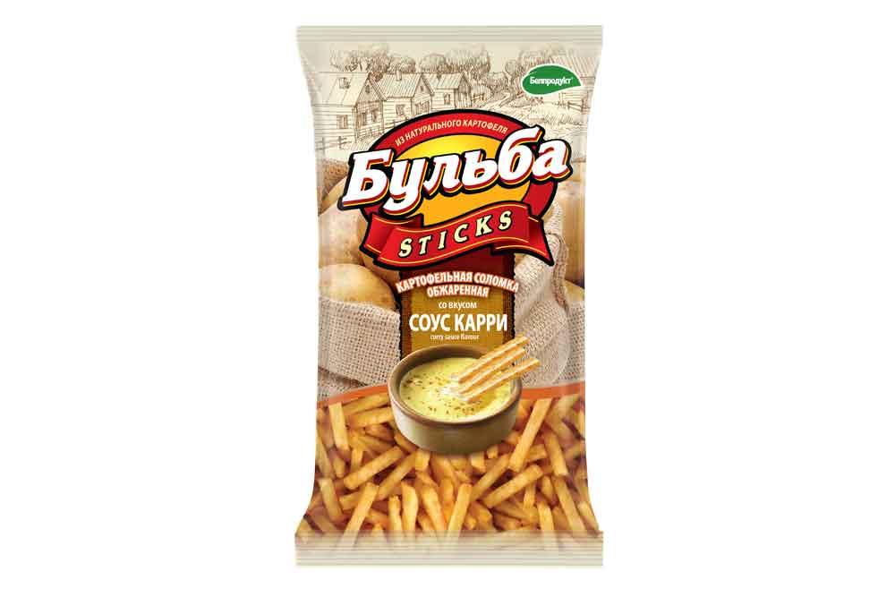 Картофельная соломка соус карри, Бульба Sticks, 75 гр, флоу-пак